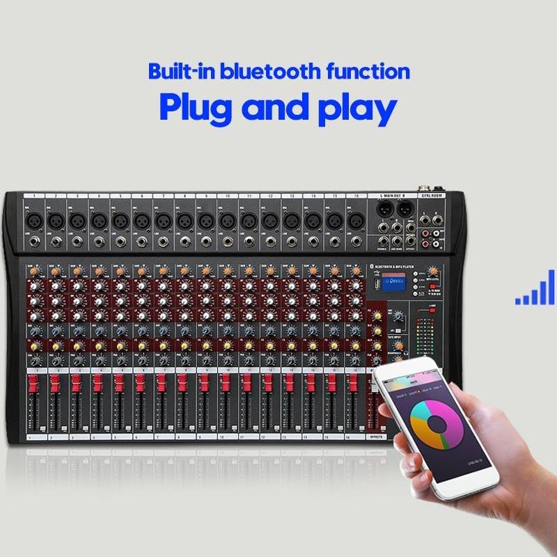 DJミキサーポータブル オーディオミキサー Bluetooth パーティスタジオ